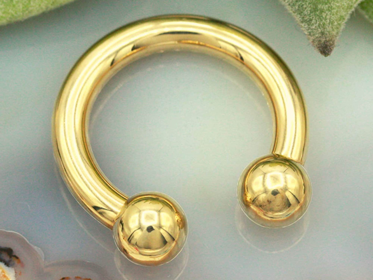 Titanium Gold Horseshoe Septum Ring, Nose Piercing - 1pc to 4pc Circular Barbell (CBB) - 18g, 16g, 14g size 6mm to 16mm