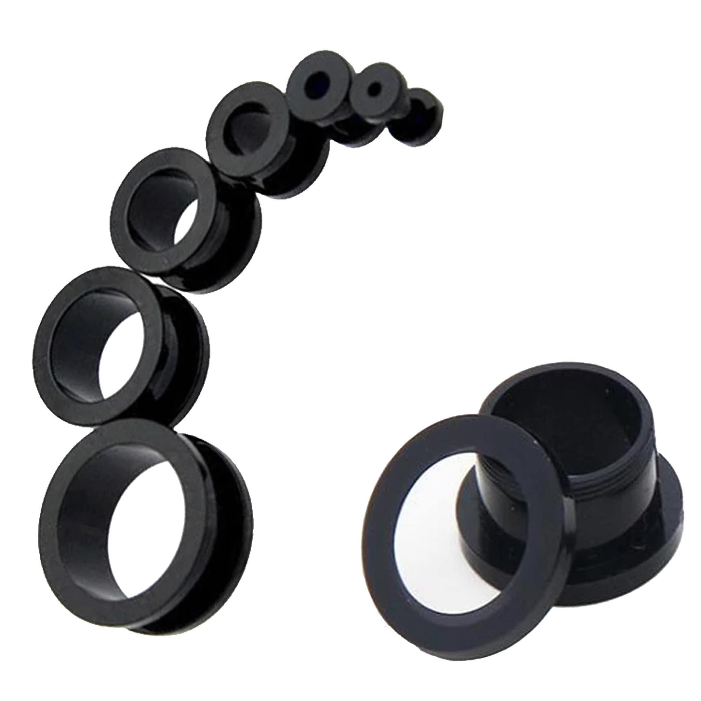 Ear Tunnel Plug, Tunnel Gauges 00g to 12g - Titanium Steel Flesh Earrings - Steel Tunnels Body Modification - Threaded Screw fit - 1 piece