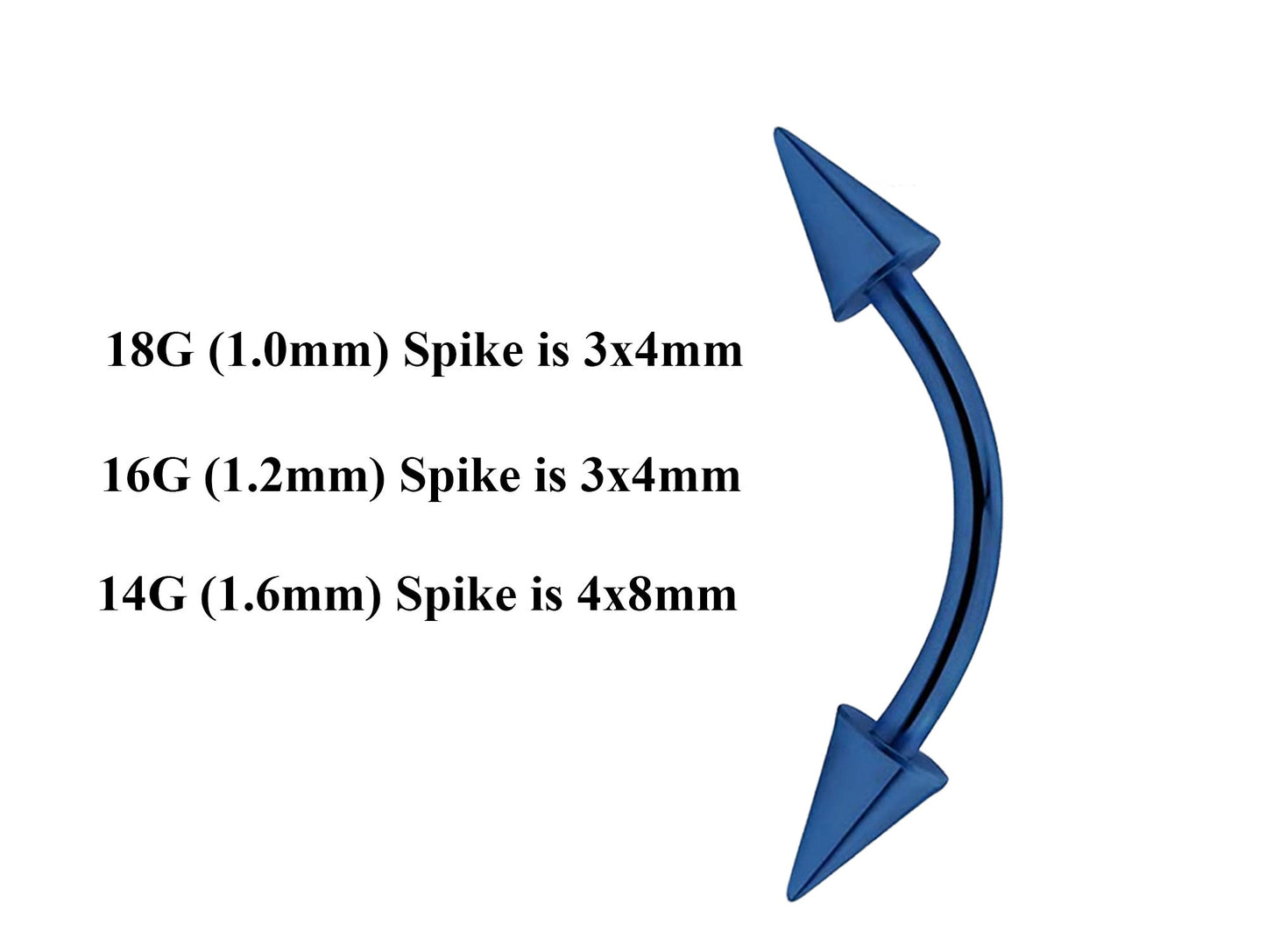 Teal Blue Curved Barbell, Daith Piercing – Custom Bent Barbell 18g 16g 14g Piercing for Belly, Vertical Labret and More