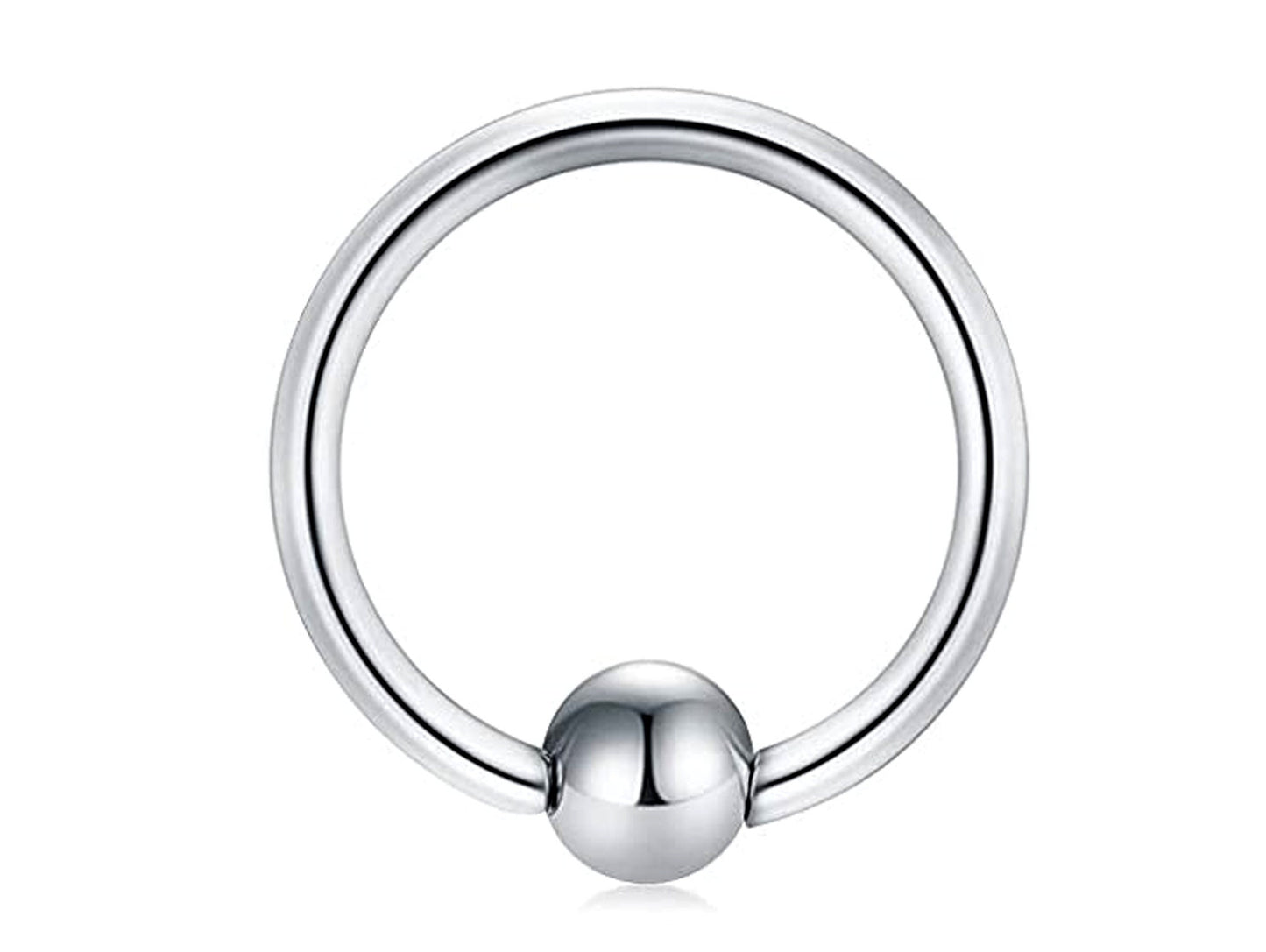 Titanium Captive Bead Ring, Ball Closure Ring – Available in many Colours – 18g, 16g, 14g Captive Piercings for Septum Ring, Nipple Ring.