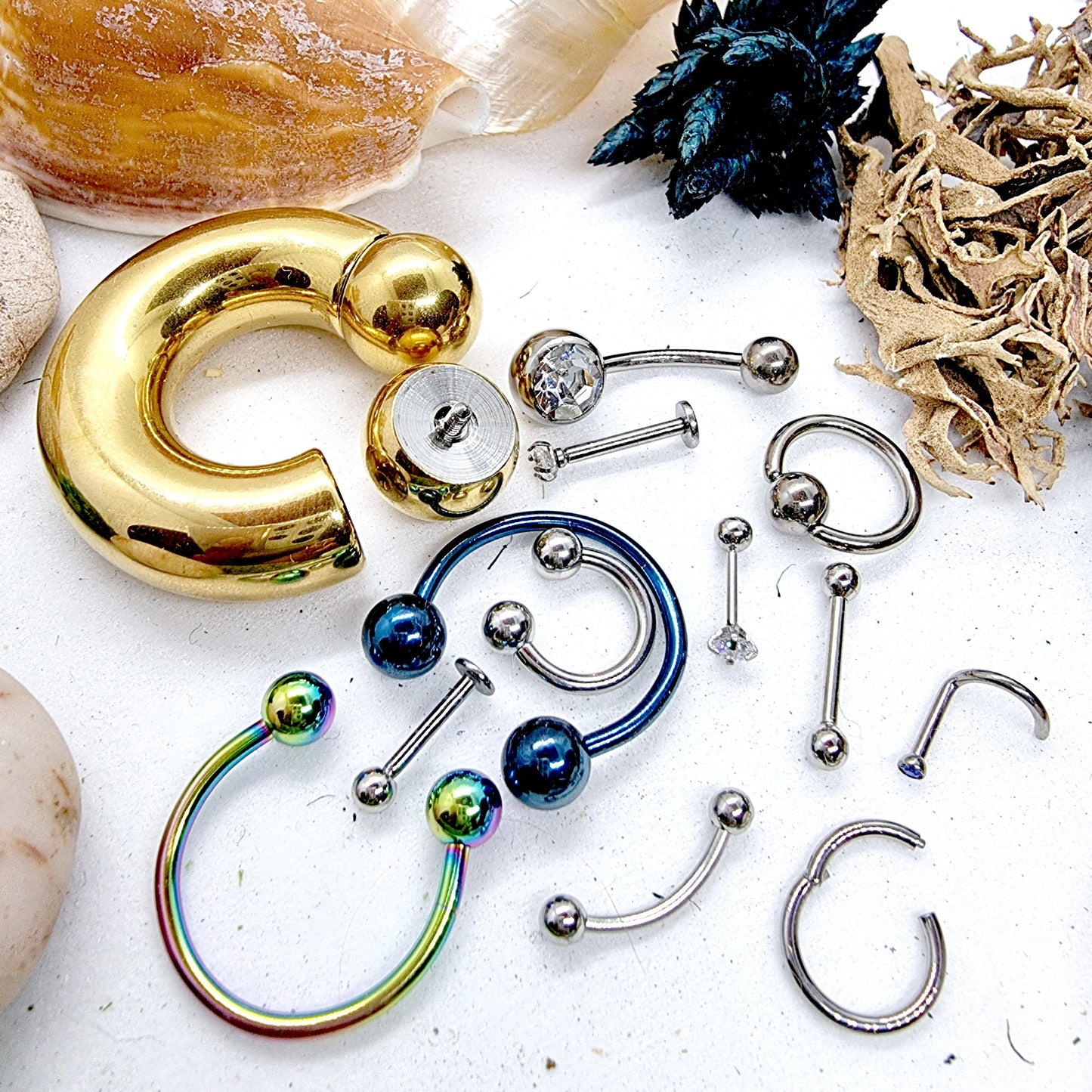 Titanium Replacement Piercing Parts, Loose Part – 3pcs Crystal Piercing Balls Attachment for lip labret, Barbell, Curved Barbell