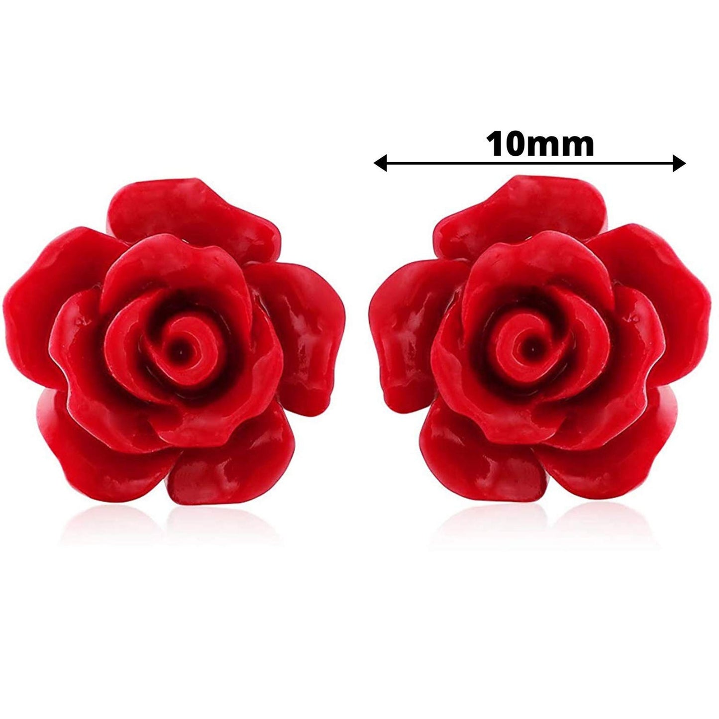 Rose Stud Earrings - Lovely Rose design and Look Really Pretty - Resin Rose Flower Earrings for all Occasions