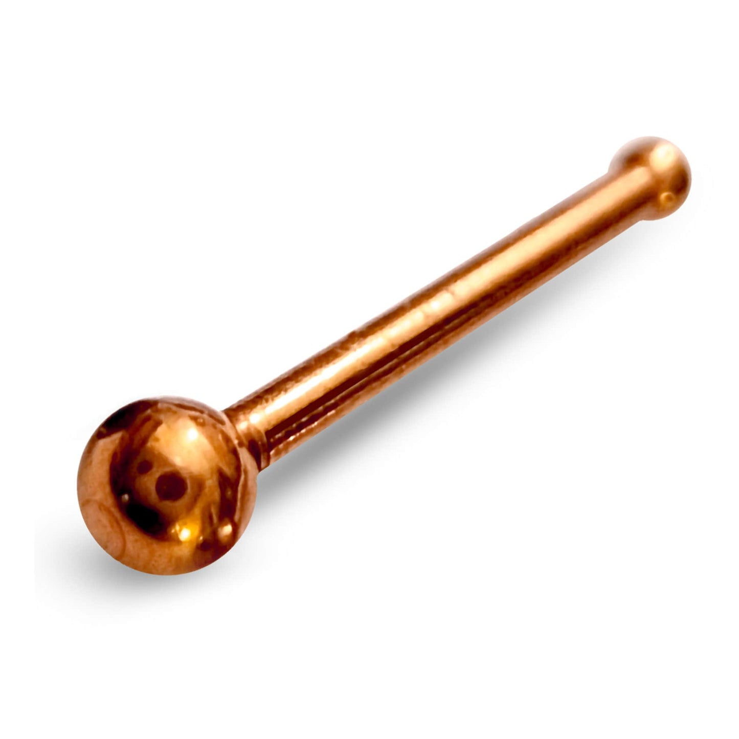 Nose Bone Stud, Nose Ring - Nose Pin Round - Nose Piercing Size 20G (0.8mm) - Available in Black, Gold, Silver and Rose Gold Colour