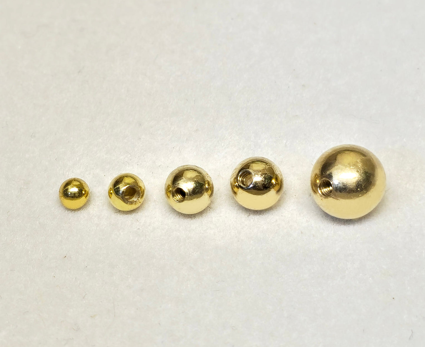 Gold Threaded Piercing Ball made from solid 14K Gold Replacement loose parts for Barbells, Labret studs, Bent Bar, Externally Threading