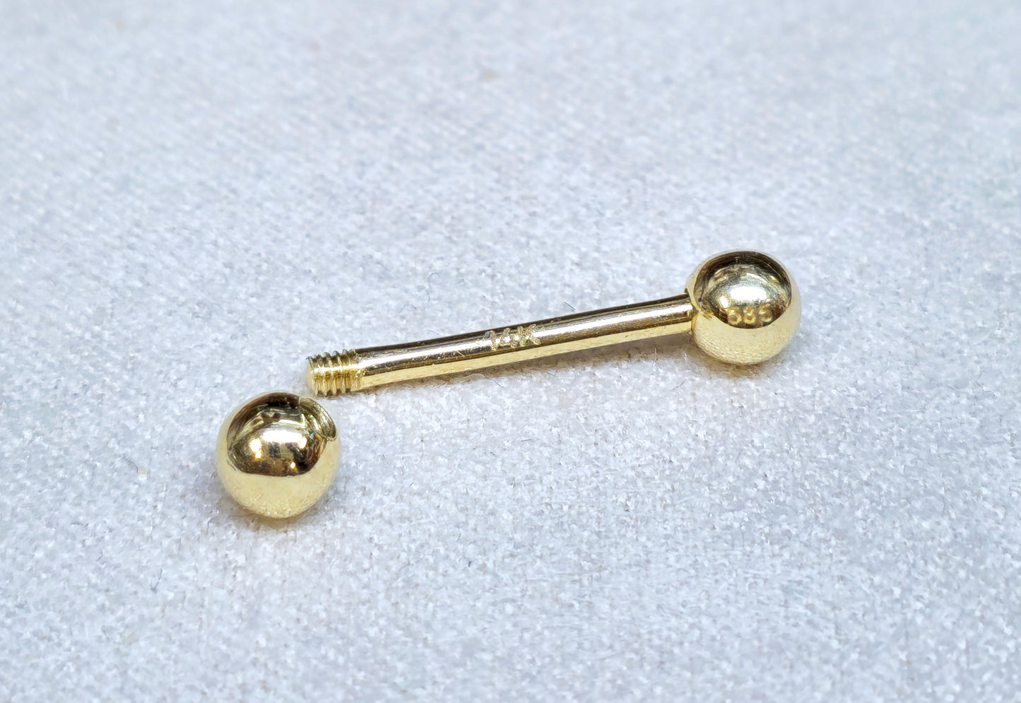 14G (1.6mm) | 14K Solid Gold Nipple Barbell Piercing Body Jewellery