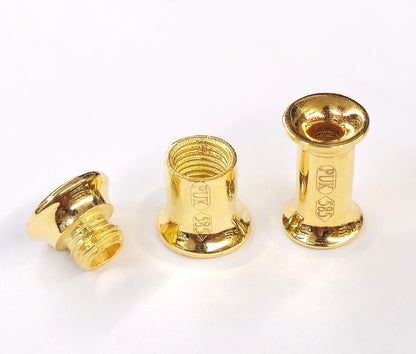 14K Gold Double Flare Plugs Stretching Kit, Ear gauges, Flesh Tunnels - Lobe Plugs - 1pc each order