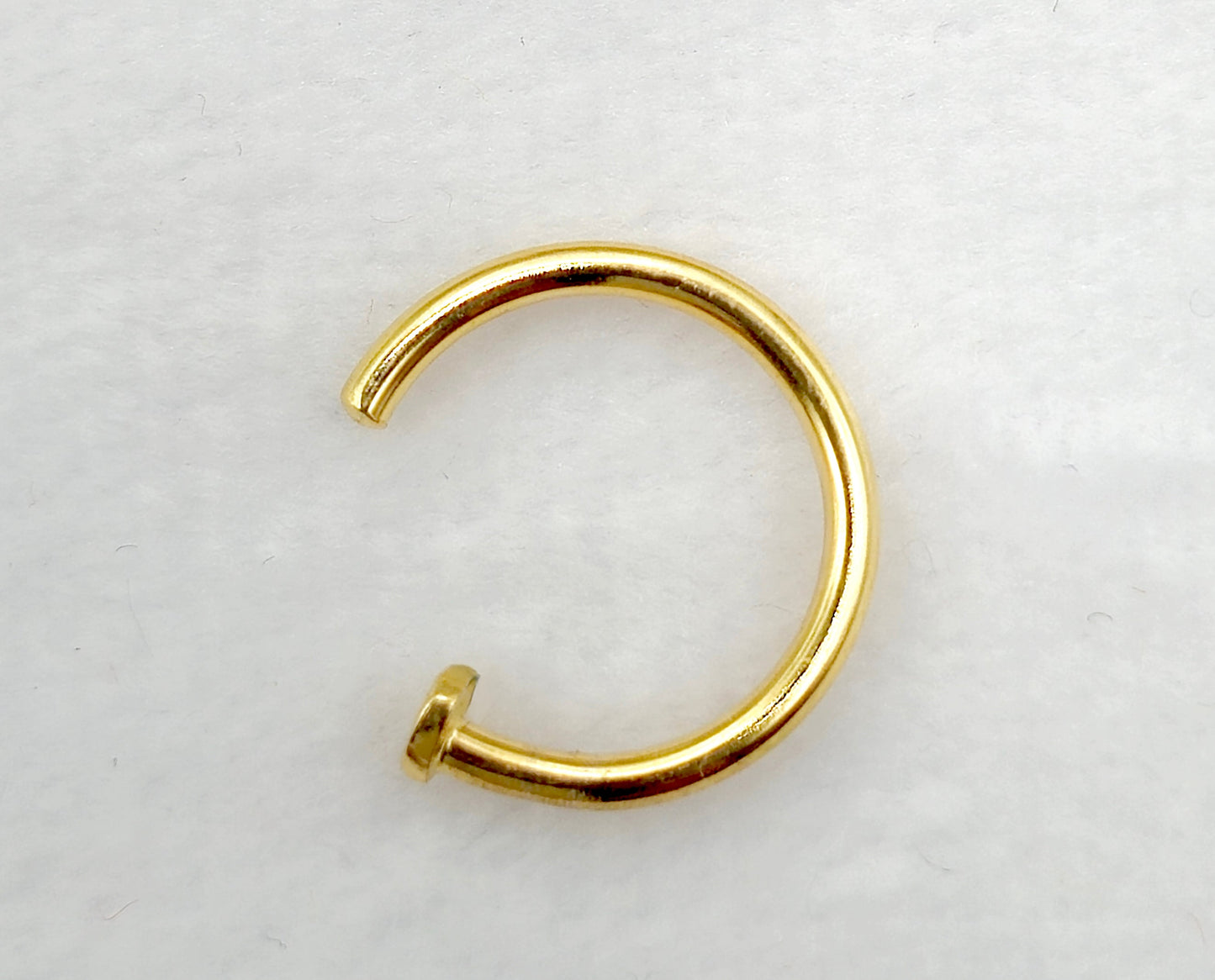 14K Gold Nose Ring, Nose Hoop Piercing