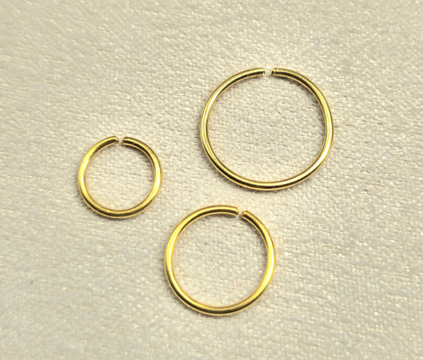 14K Solid Gold Nose Ring - Thin Gold Nose Piercing Hoop Ring - 20 Gauge (0.8mm) - Septum Ring, Nose Piercing, Dainty Ring, Helix Ring