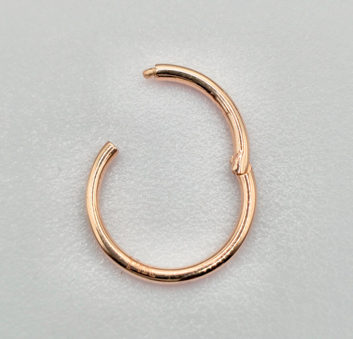 14K Rose Gold Clicker Hoops Nose, Lip Piercing Hinged Ring - Body Jewellery - 1pc each order