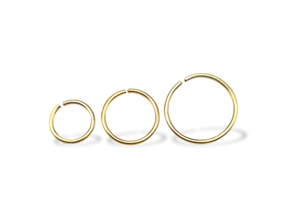 14K Solid Gold Nose Ring - Thin Gold Nose Piercing Hoop Ring - 20 Gauge (0.8mm) - Septum Ring, Nose Piercing, Dainty Ring, Helix Ring