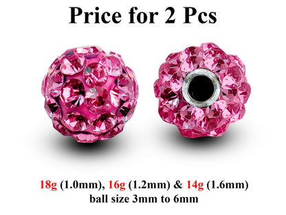 Replacement Piercing Parts, Loose Part – 1 Pair (2pcs) Disco Ball Attachment for Piercing like labret, Barbell, Septum ring, Curved Barbell