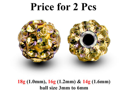 Replacement Piercing Parts, Loose Part – 1 Pair (2pcs) Disco Ball Attachment for Piercing like labret, Barbell, Septum ring, Curved Barbell