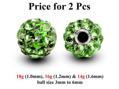 Replacement Piercing Parts, Loose Part – 1 Pair (2pcs) Disco Ball Attachment for Piercing like labret, Barbell, Septum ring, Curved Barbell