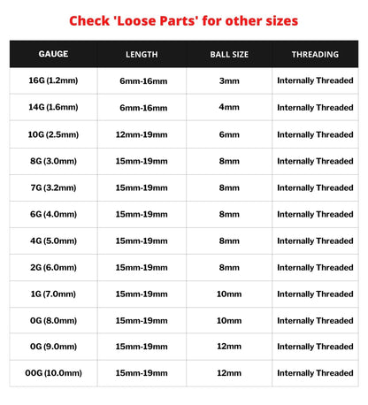 Titanium Black Horseshoe Barbell, Septum Ring - 16G to 00G Internally Threading Septum Jewelry - Body Piercing Nose Piercing, Helix, PA ring