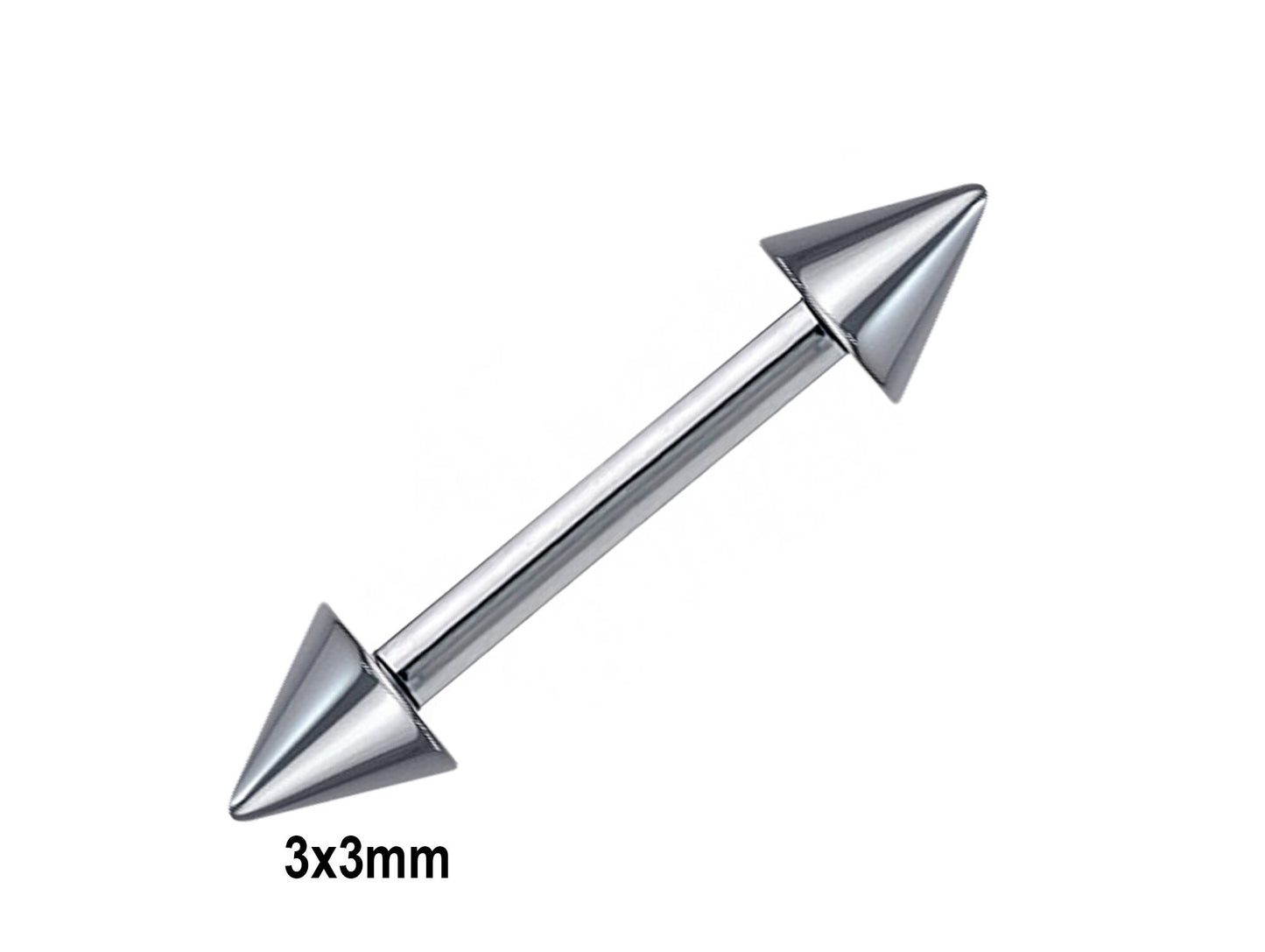 Titanium Barbell Spike/Cone Nipple Piercing, Nipple Jewelry Internally Threaded – 16g, 14g (1.2 & 1.6mm) Nipple Bar - 1pc each order