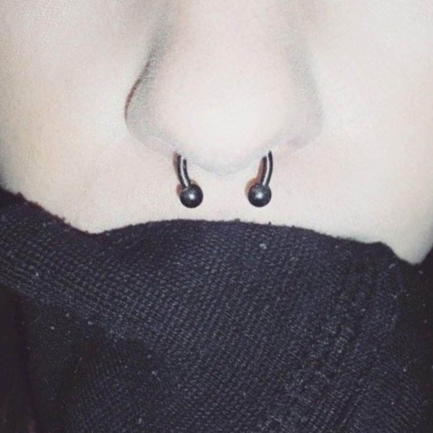 Titanium Black Horseshoe Barbell, Septum Ring - 16G to 00G Internally Threading Septum Jewelry - Body Piercing Nose Piercing, Helix, PA ring