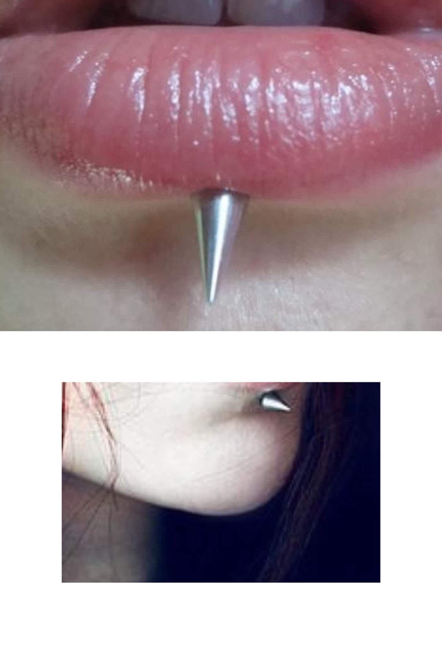 Titanium Spike Labret, Labret Lip Piercing – Labret Cone  Spike Piercing available 18g 14g to 16g Labret Stud for Lip and Chin.