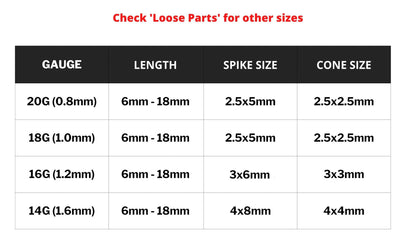 Spike Septum Jewelry, Cone Horseshoe Septum - 16G, 14G - Sizes 6mm to 16mm - Piercing for Nose, Eyebrow, Ears, Lip Ring, Nipple, Cartilage.