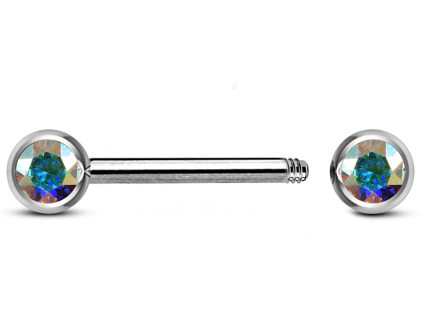 Titanium Nipple Front Face Barbell, Nipple Jewelry - 16g 14g Nipple Bar with CZ Crystals - Nipple Rings, Nipple Piercing Body Jewellery