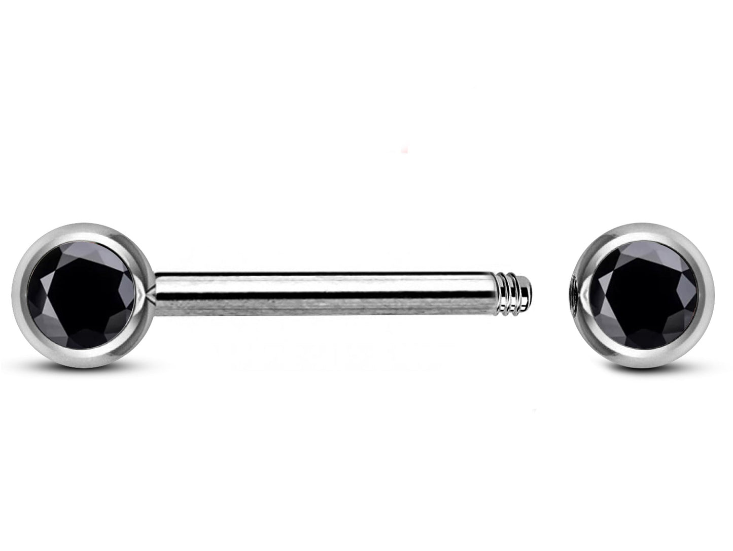 Titanium Nipple Front Face Barbell, Nipple Jewelry - 16g 14g Nipple Bar with CZ Crystals - Nipple Rings, Nipple Piercing Body Jewellery