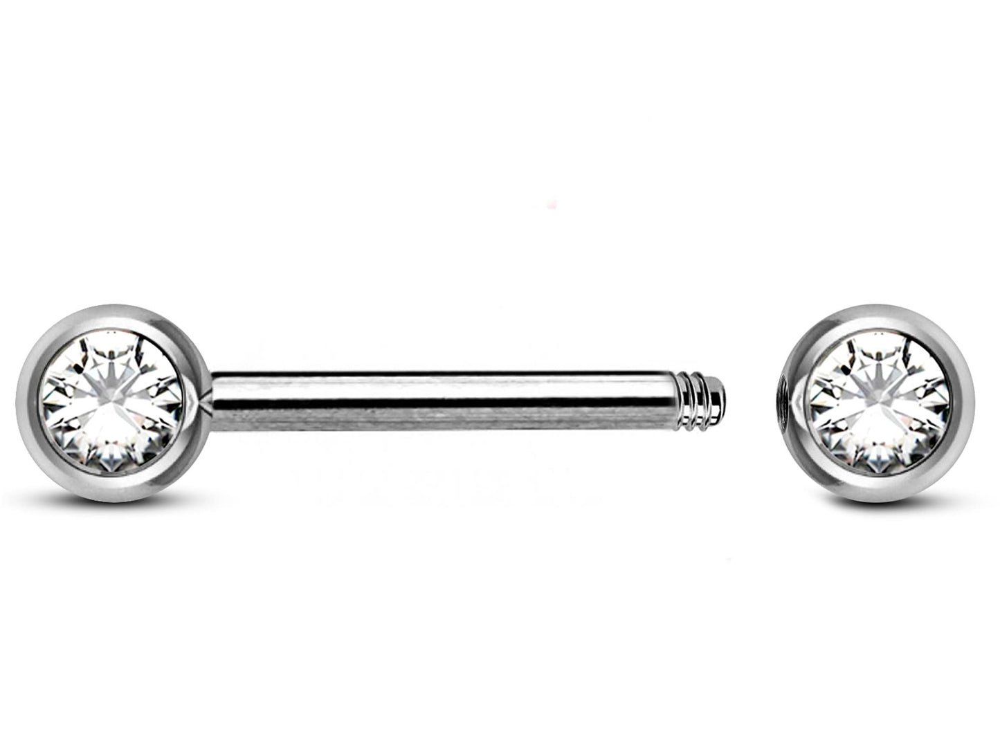 Titanium Nipple Front Face Barbell, Nipple Jewelry - 16g 14g Nipple Bar with CZ Crystals - Nipple Rings, Nipple Piercing Body Jewellery