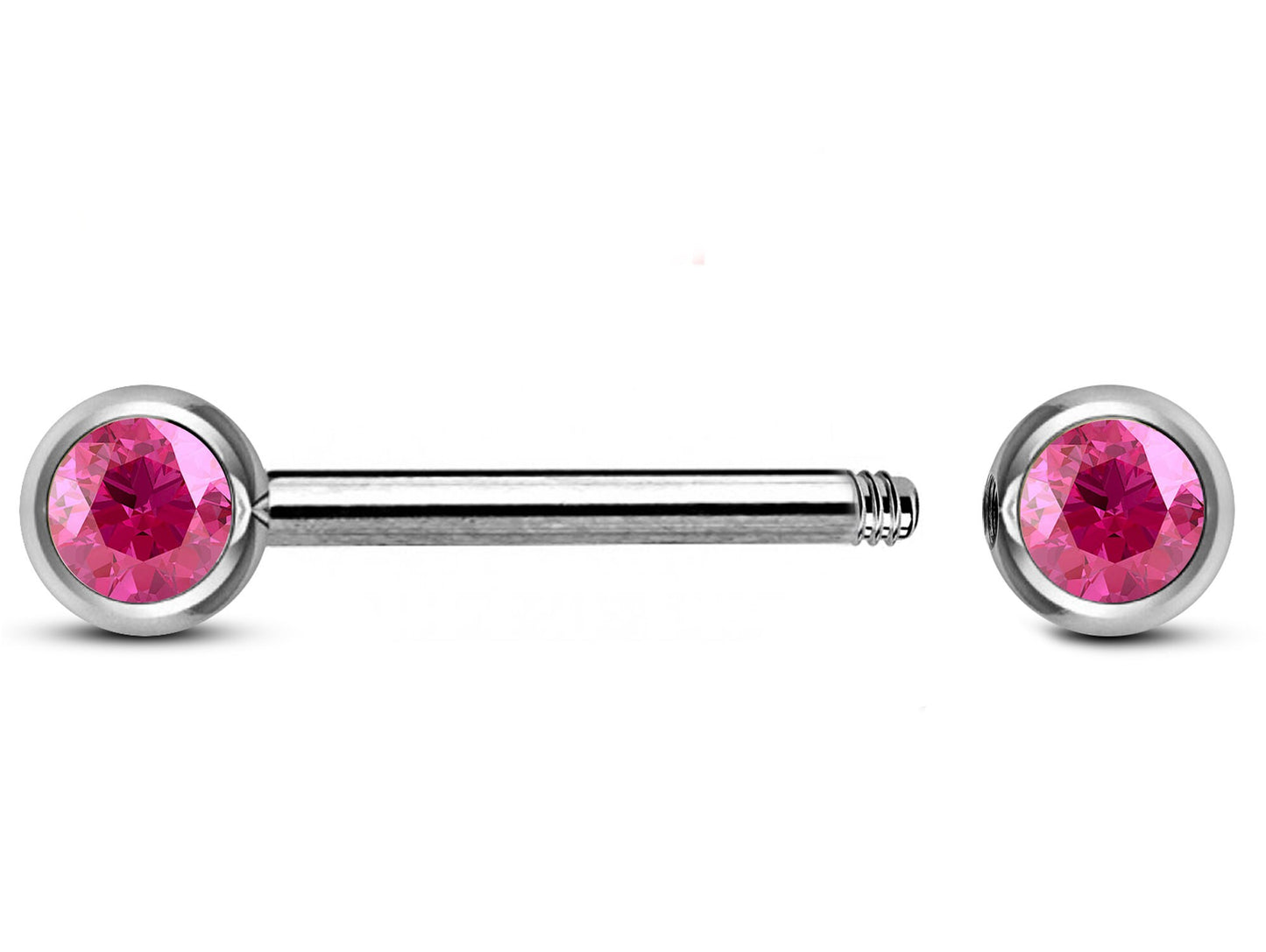Titanium Nipple Front Face Barbell, Nipple Jewelry - 16g 14g Nipple Bar with CZ Crystals - Nipple Rings, Nipple Piercing Body Jewellery