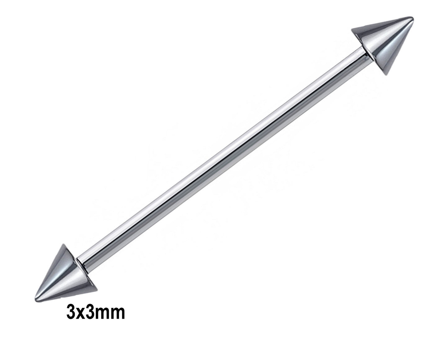 Titanium Barbell Spike/Cone Industrial Piercing Earrings, Internally Threaded – 16g, 14g (1.2 & 1.6mm) Ear Piercing Helix