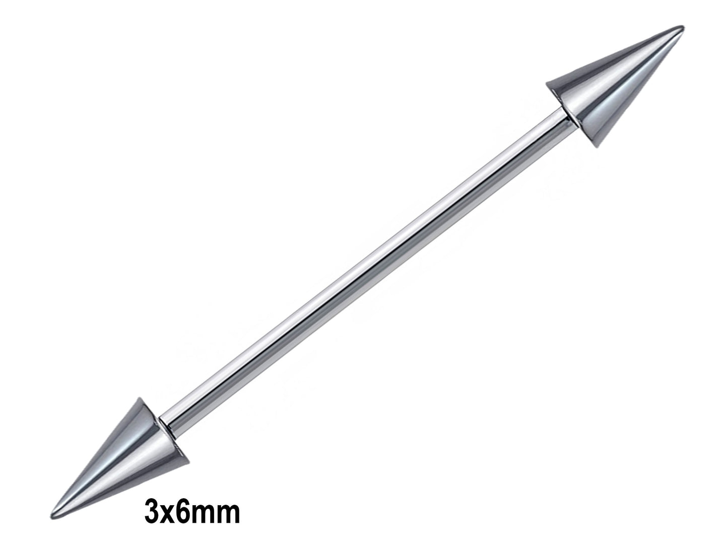 Titanium Barbell Spike/Cone Industrial Piercing Earrings, Internally Threaded – 16g, 14g (1.2 & 1.6mm) Ear Piercing Helix