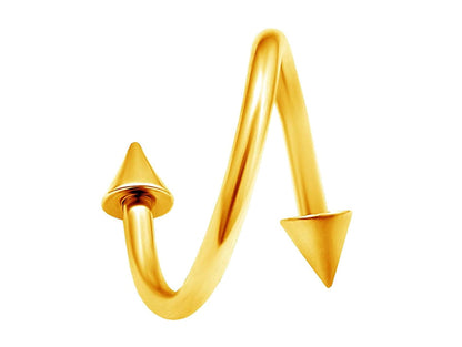 Spike / Cone Spiral Barbell, Eyebrow Piercing, Lip Ring – Conch Earrings Body Jewellery for Eyebrow, Ears, Available in Many Colours