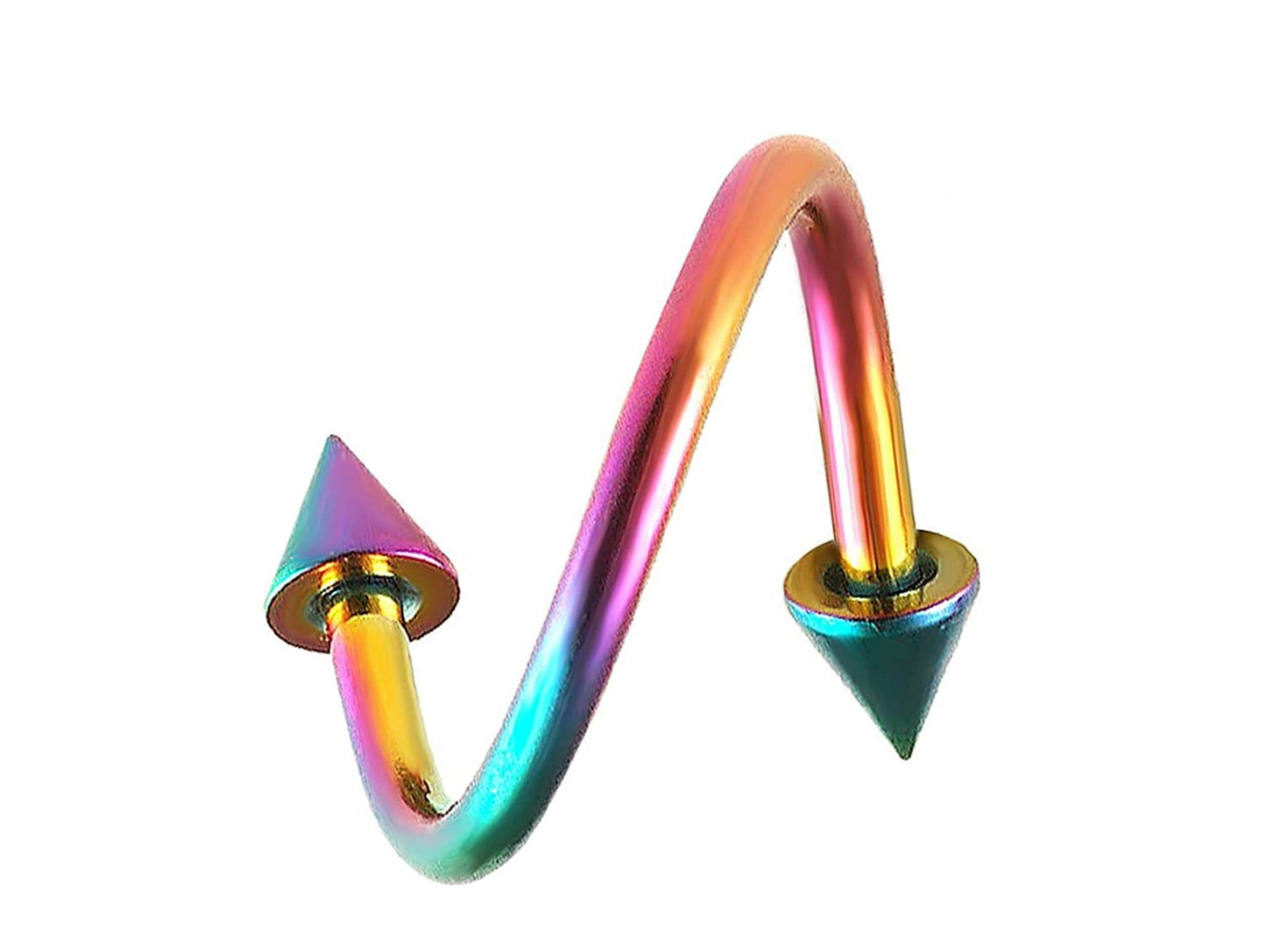 Spike / Cone Spiral Barbell, Eyebrow Piercing, Lip Ring – Conch Earrings Body Jewellery for Eyebrow, Ears, Available in Many Colours