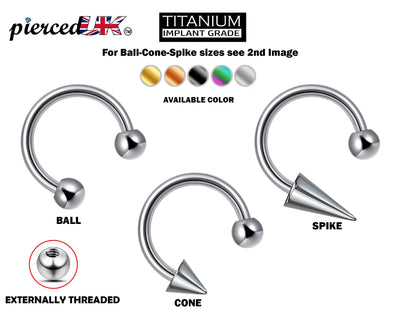 Titanium Spike Lip Ring, Lip Hugger BallConeSpike Septum Piercing, Helix Earring, Cartilage, Nose Piercing Ring - 18G 16G 14G