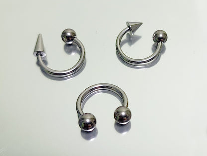 Titanium Spike Lip Ring, Lip Hugger BallConeSpike Septum Piercing, Helix Earring, Cartilage, Nose Piercing Ring - 18G 16G 14G