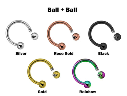 Titanium Spike Lip Ring, Lip Hugger BallConeSpike Septum Piercing, Helix Earring, Cartilage, Nose Piercing Ring - 18G 16G 14G