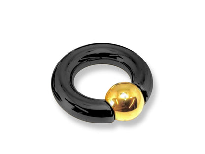Titanium Black Prince Albert PA Rings, Captive bead ring hoops with custom ball color Body Jewellery 2ga to 00ga sold as a single unit