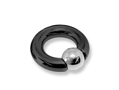 Titanium Black Prince Albert PA Rings, Captive bead ring hoops with custom ball color Body Jewellery 2ga to 00ga sold as a single unit