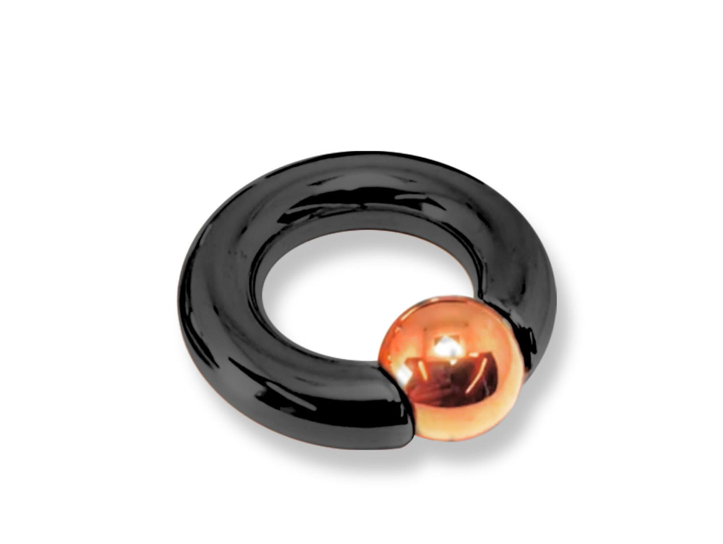 Titanium Black Prince Albert PA Rings, Captive bead ring hoops with custom ball color Body Jewellery 2ga to 00ga sold as a single unit