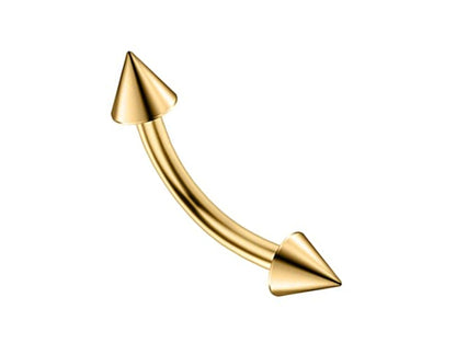 Spike Barbell, Daith Piercing – 18g, 16g, 14g Curved Barbell Cone / Spike Jewelry for Eyebrow, Ears, Rook Ring. Available in Many Colours