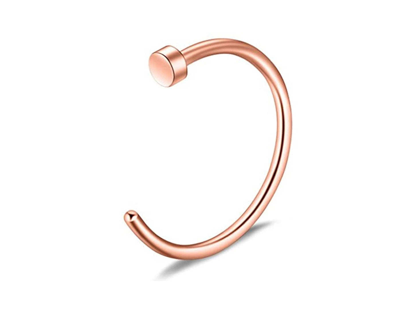 Nose Hoop, Titanium Nose Ring - C-Type Hypoallergenic Nose Ring Piercing - 20g, 18g. 16g, 14g Nostril Studs - Size 6mm to 12mm
