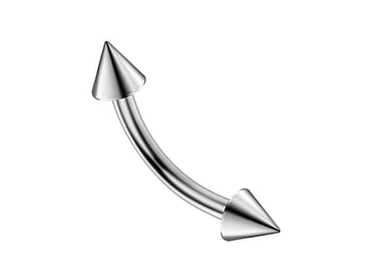 Spike Barbell, Daith Piercing – 18g, 16g, 14g Curved Barbell Cone / Spike Jewelry for Eyebrow, Ears, Rook Ring. Available in Many Colours