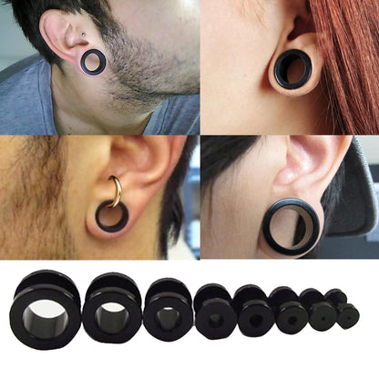 Ear Tunnel Plug, Tunnel Gauges 00g to 12g - Titanium Steel Flesh Earrings - Steel Tunnels Body Modification - Threaded Screw fit - 1 piece