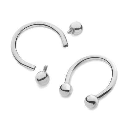 Titanium Horseshoe Barbell, Septum Ring - 16G to 00G Internally Threading Septum Jewelry - Body Piercing Nose Piercing, Helix, PA ring