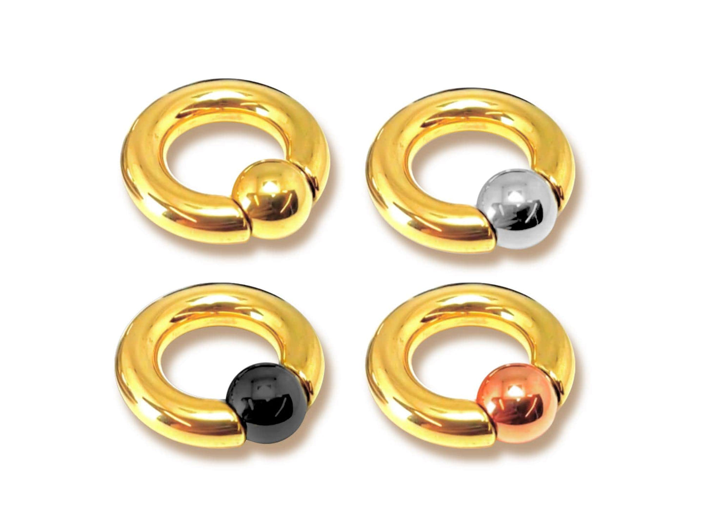 Titanium Gold Ball Closure Ring CBR Prince Albert Jewelry PA Rings with custom ball color Body Jewellery 2ga to 00ga sold as a single unit