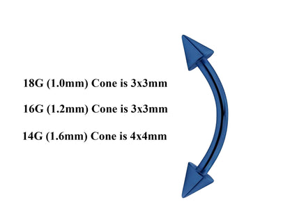 Teal Blue Curved Barbell, Daith Piercing – Custom Bent Barbell 18g 16g 14g Piercing for Belly, Vertical Labret and More