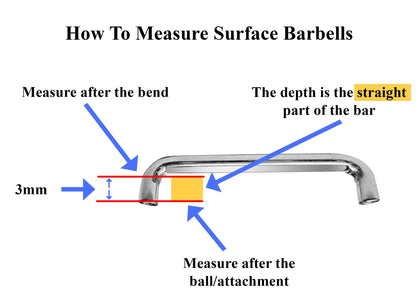 Titanium Flat Surface Piercing Jewelry, 14g Staple Barbell - Internally Threaded Dermal Bar with Pyramid Top Gem Crystal