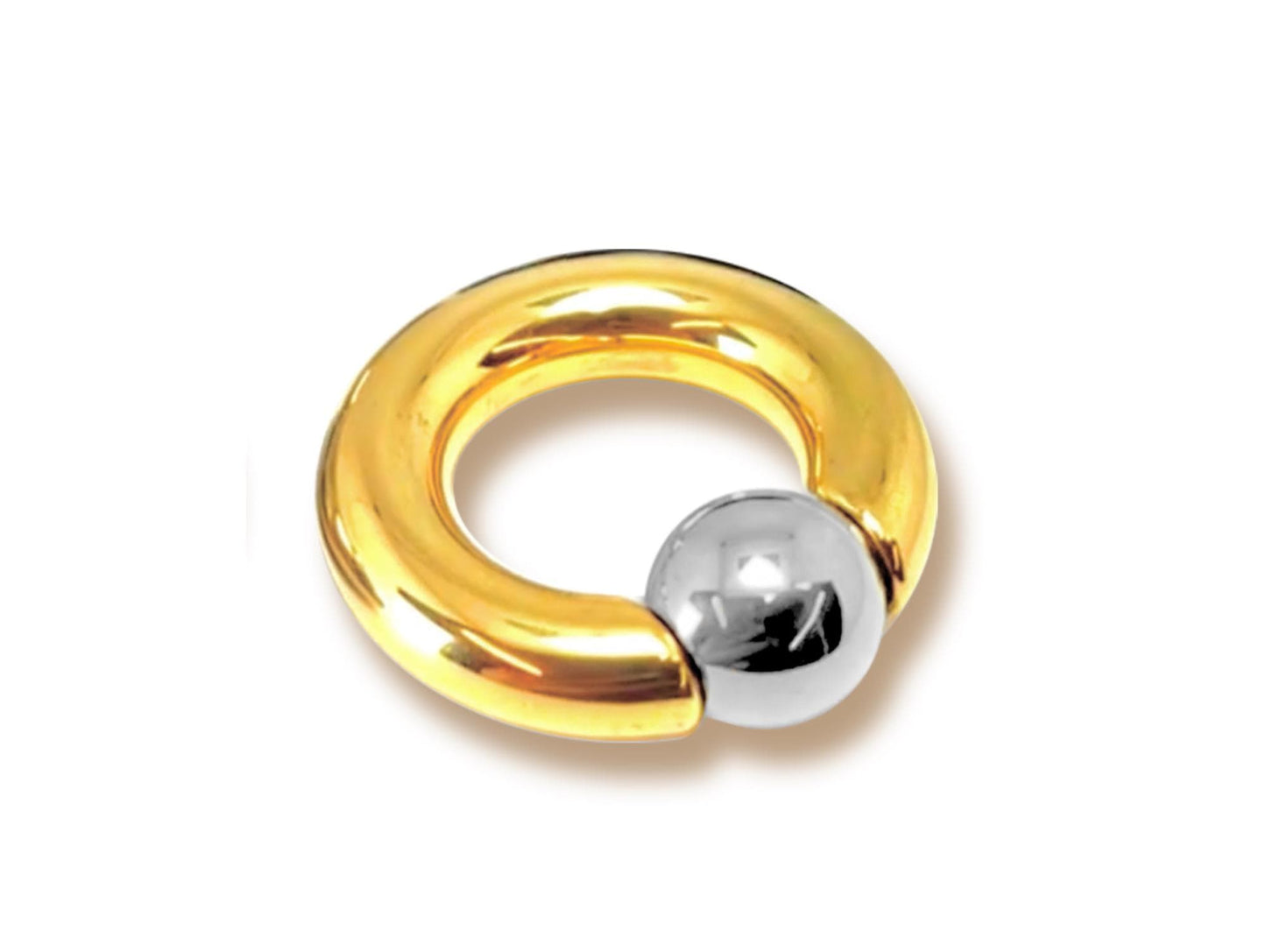 Titanium Gold Ball Closure Ring CBR Prince Albert Jewelry PA Rings with custom ball color Body Jewellery 2ga to 00ga sold as a single unit