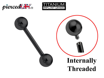 Titanium Internal Barbell Piercing, Tongue Rings, Tongue Bar - 16G 14G Body Jewelry Straight Barbell Piercing