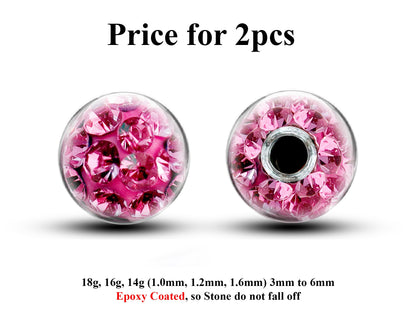 Replacement Piercing Parts, Epoxy Coated Ball – (2pcs) Disco Ball Attachment for Piercing like labret, Barbell, Septum ring, Curved Barbell