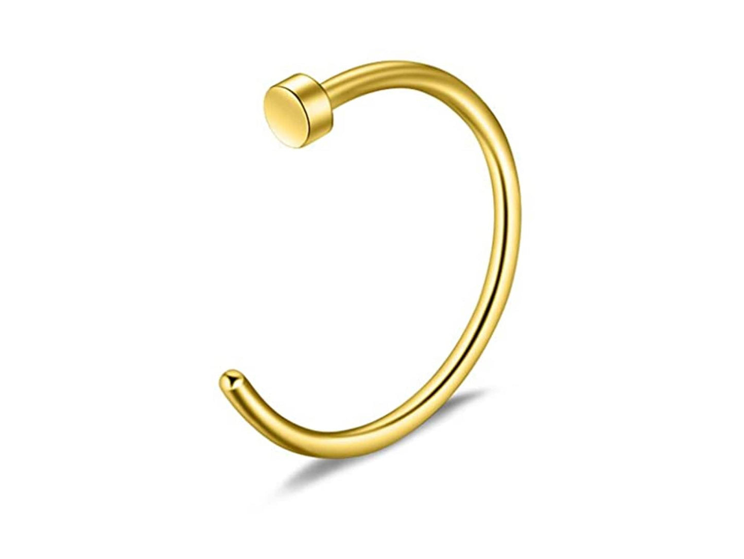 Titanium Nose Hoop, Nose Ring - C-Type Hypoallergenic Nose Nail Piercing - 20g, 18g. 16g, 14g Nostril Studs - Size 6mm to 12mm