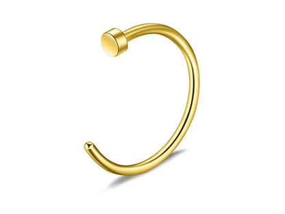 Titanium Nose Hoop, Nose Ring - C-Type Hypoallergenic Nose Nail Piercing - 20g, 18g. 16g, 14g Nostril Studs - Size 6mm to 12mm