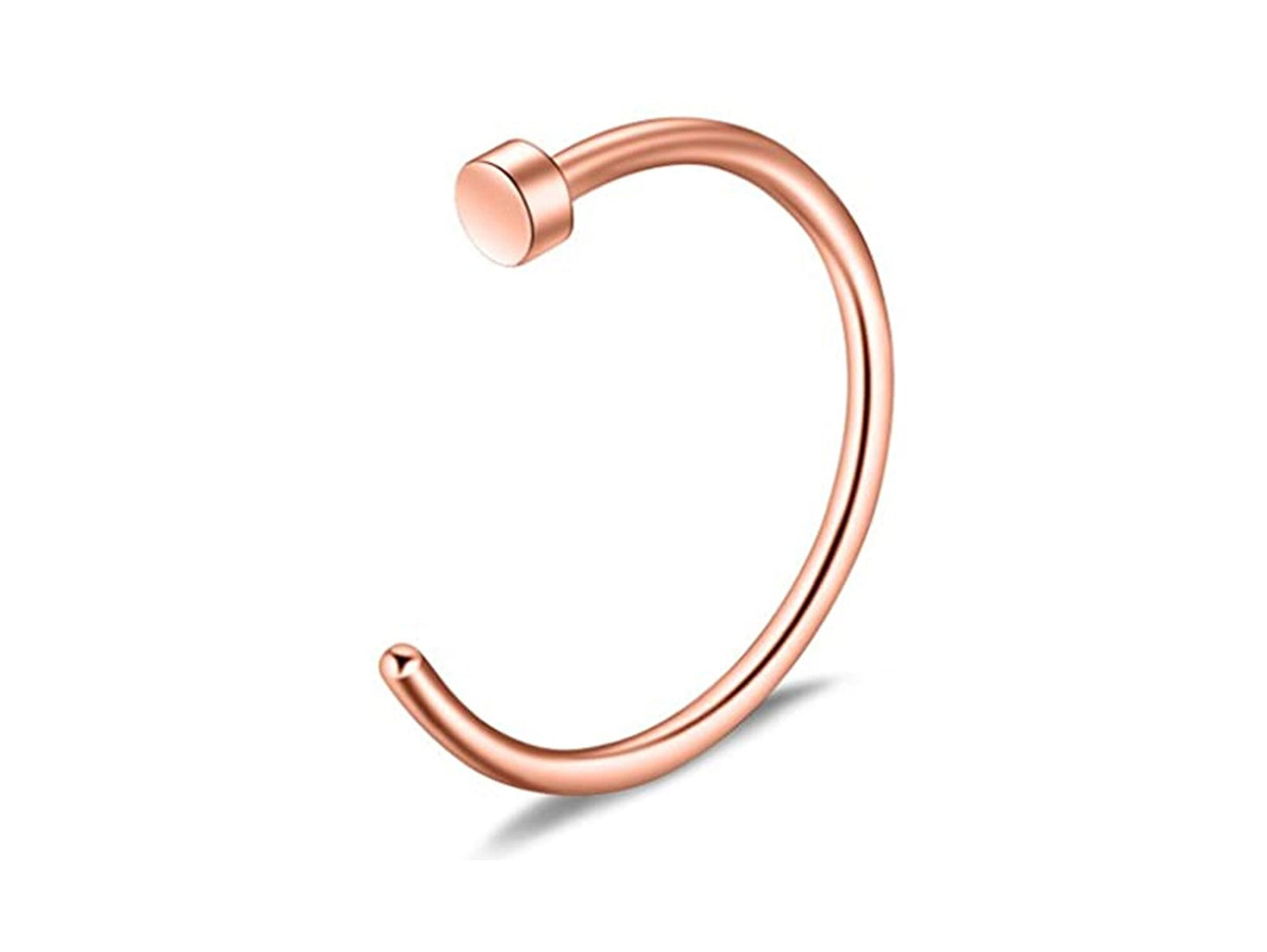Titanium Nose Hoop, Nose Ring - C-Type Hypoallergenic Nose Nail Piercing - 20g, 18g. 16g, 14g Nostril Studs - Size 6mm to 12mm